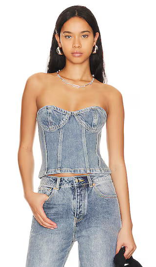 Sasha Top in Denim Light Wash | Revolve Clothing (Global)