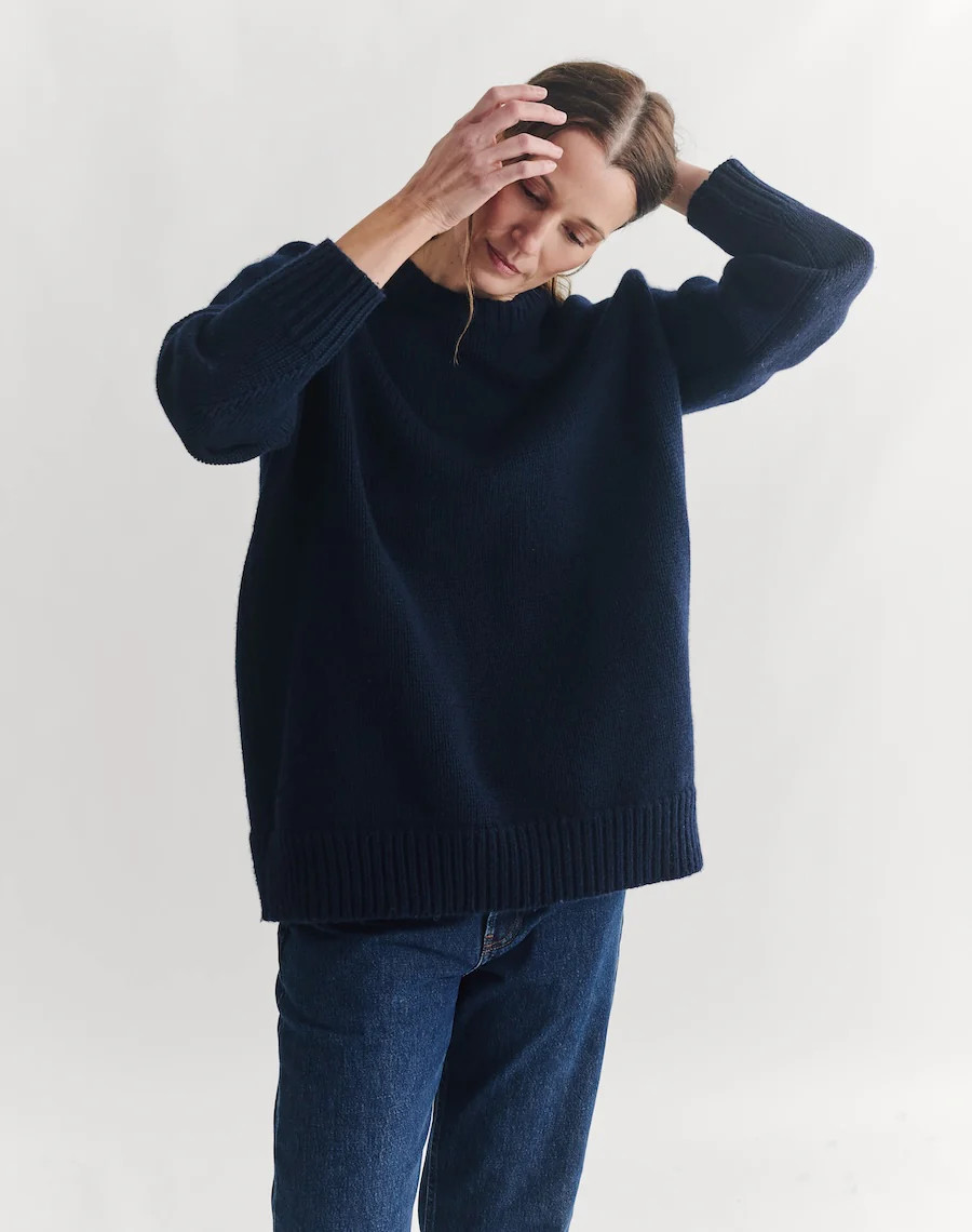 Oversize navy jumper  | Navygrey