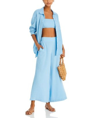 Echo Supersoft Gauze Boyfriend Shirt Swim Cover-Up, Bra Top & Smocked Pants  | Bloomingdale's EDI... | Bloomingdale's (US)