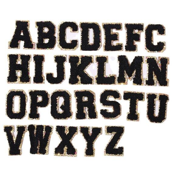 Pouch Letter Patches  Black Letter Patches | Etsy | Etsy (US)