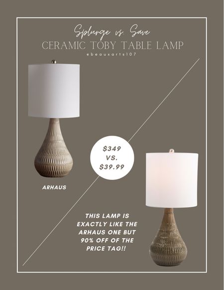 Save on this exact Arhaus ceramic table lamp for a steal here for almost 90% off!! 

#LTKfindsunder50 #LTKhome #LTKsalealert