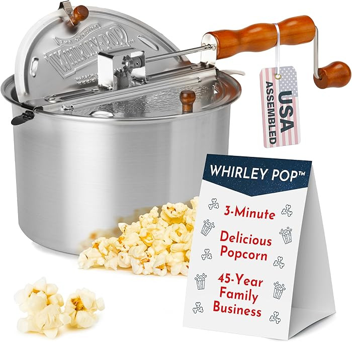 Original Whirley Pop Popcorn Maker - Wabash Valley Farms Gourmet Popcorn Popper, Aluminum Pot Wit... | Amazon (US)