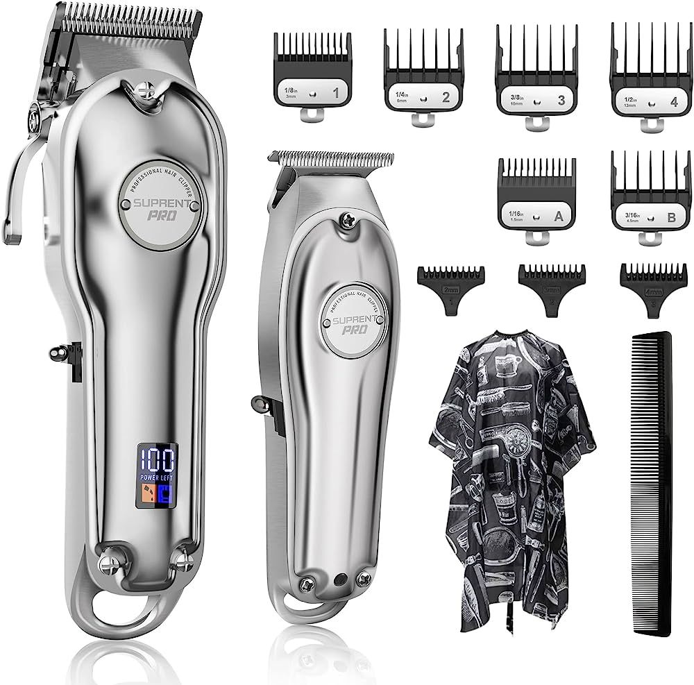 SUPRENT® Professional Hair Clippers for Men, Hair Cutting Kit & Zero Gap T-Blade Trimmer Combo, ... | Amazon (US)