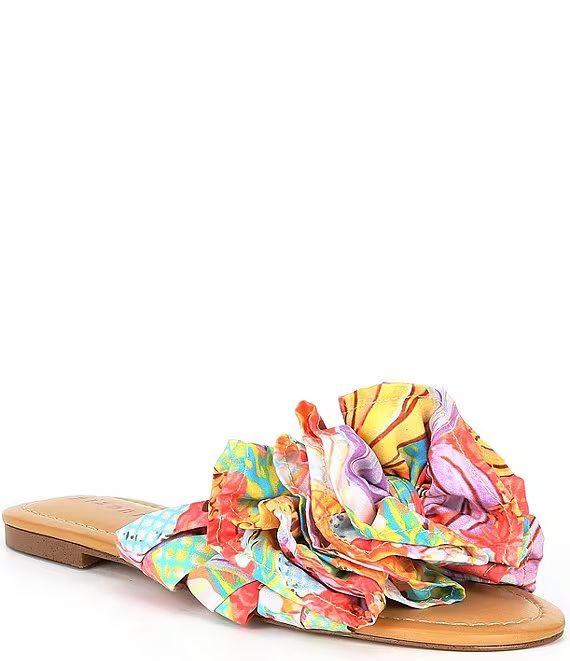 Zereena Printed Bow Slide Sandals | Dillard's