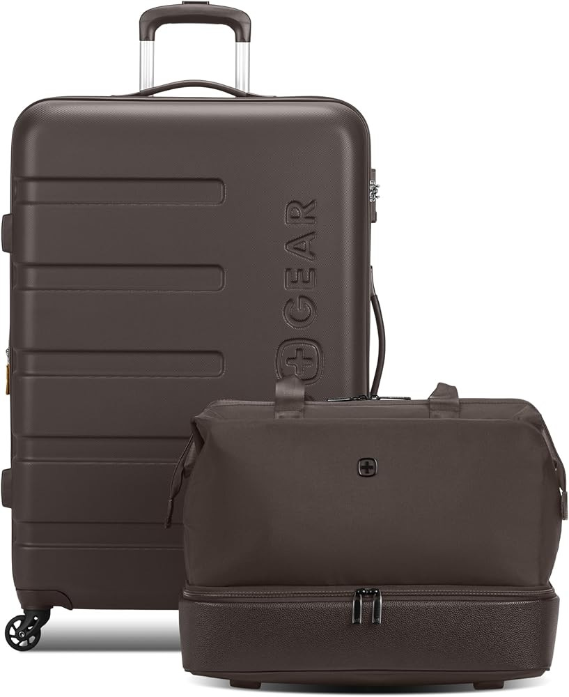 SwissGear 7366 Hardside Expandable Luggage with Spinner Wheels, Chocolate, 2-Piece Set (Weekender... | Amazon (US)