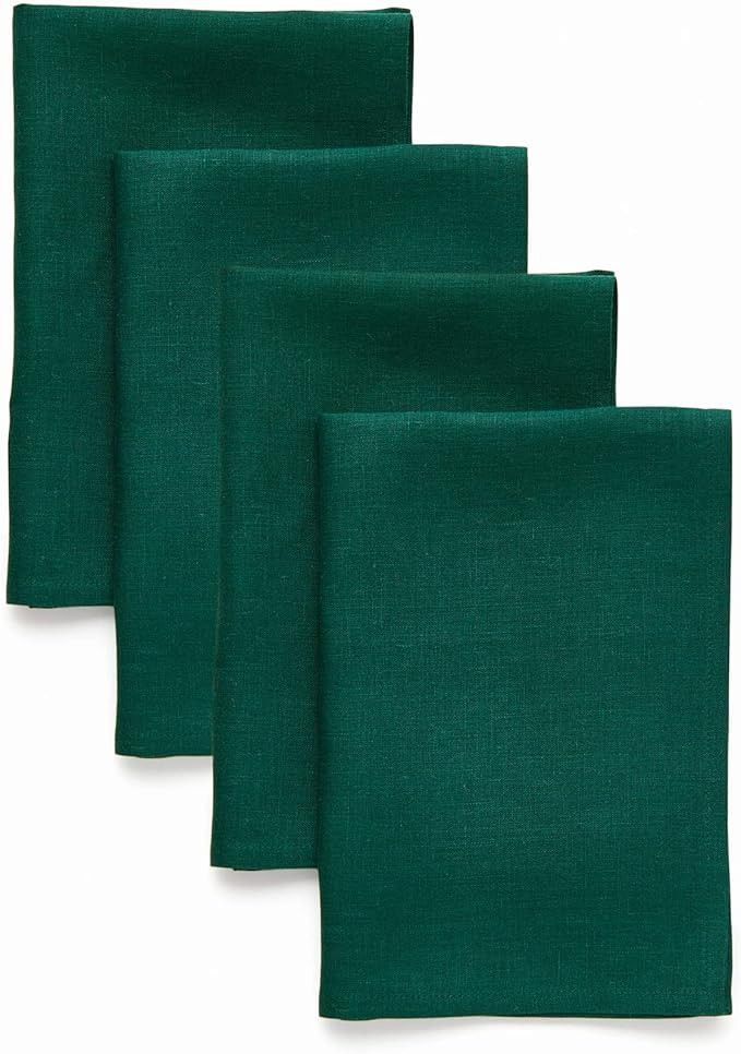 Solino Home Linen Dinner Napkins 20 x 20 Inch – 100% Pure Linen Rainforest Green Napkins for Fa... | Amazon (US)