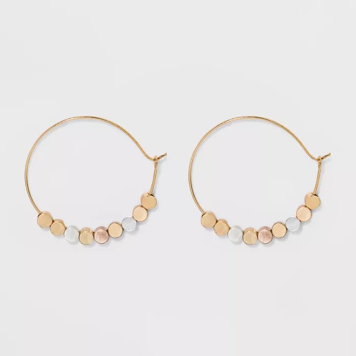 Brass beads Hoop Earrings - Universal Thread&#8482; Gold | Target