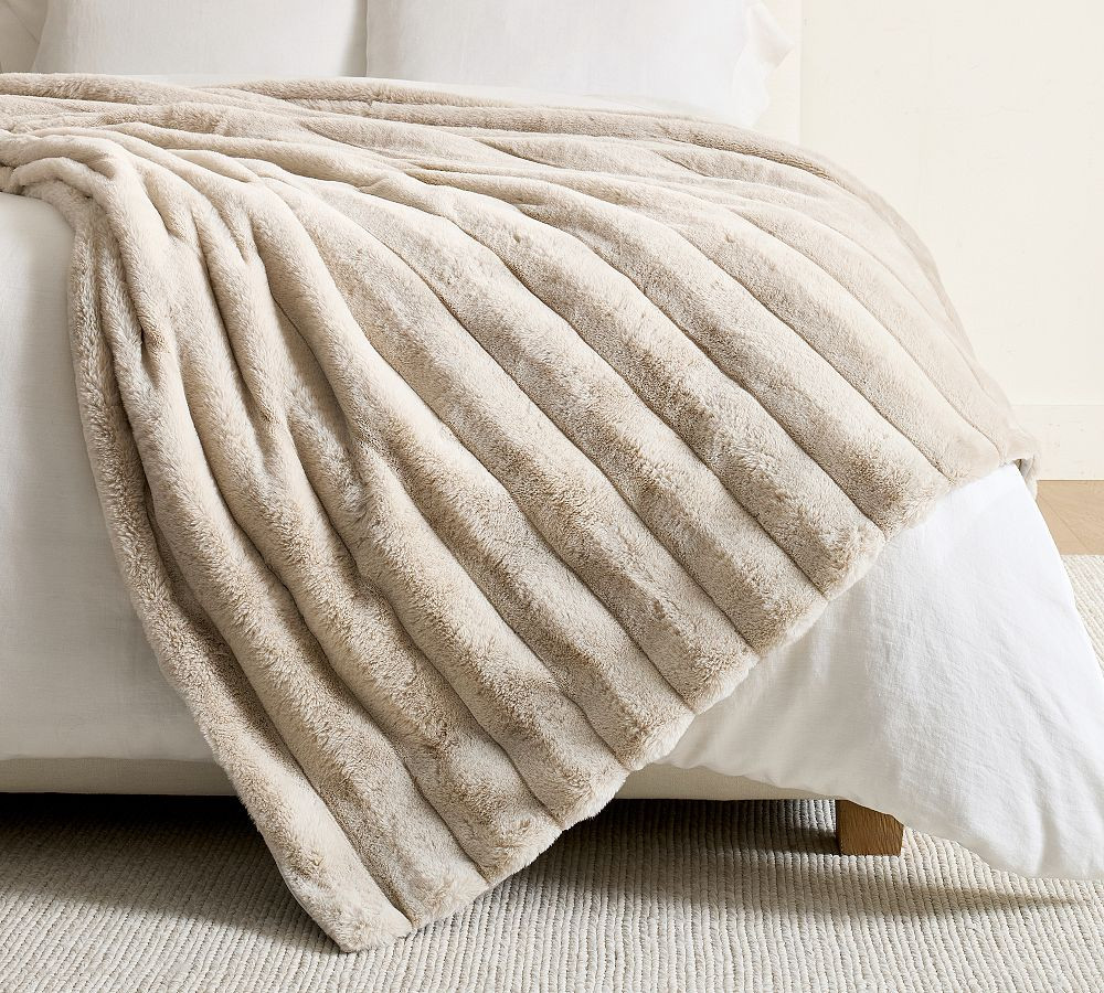 Double Faced Faux Fur Blanket | Pottery Barn (US)