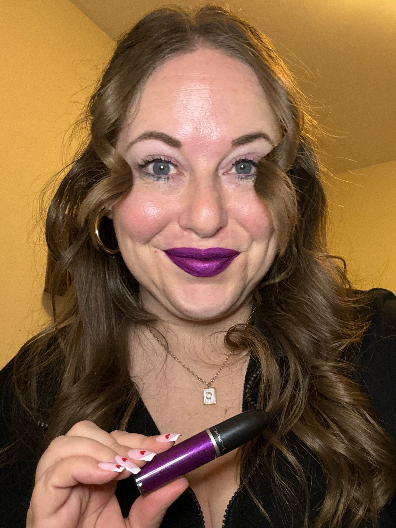 Lip of the day: Mac Retro Matte Liquid Lip Color in shade Atomized - a gorgeous metallic purple liquid lipstick. It’s fun to get a little bold with lipsticks, and I feel like this shade is a great way to do that!

#LTKbeauty #LTKparties #LTKstyletip