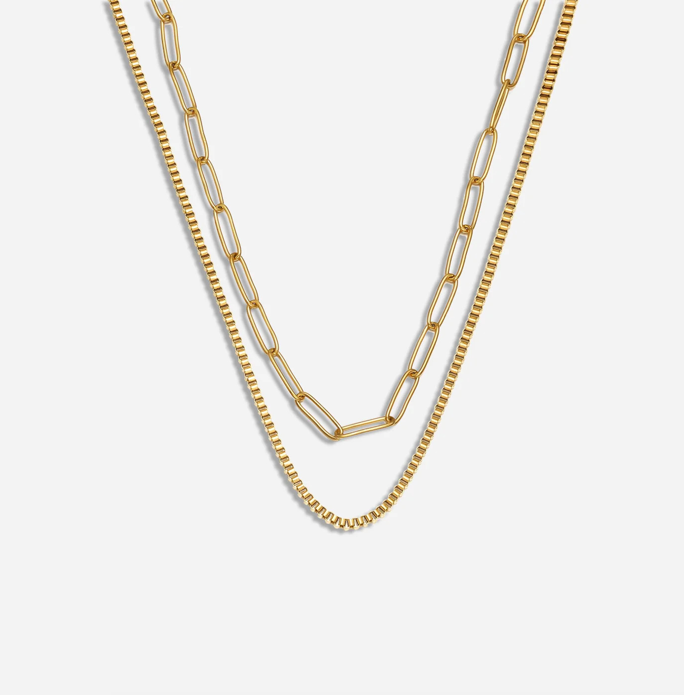 Tatum Layered Paperclip Necklace | Victoria Emerson
