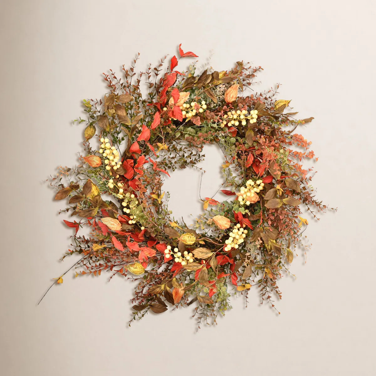 Autumn 24'' Faux Eucalyptus, Berry Wreath | Wayfair North America