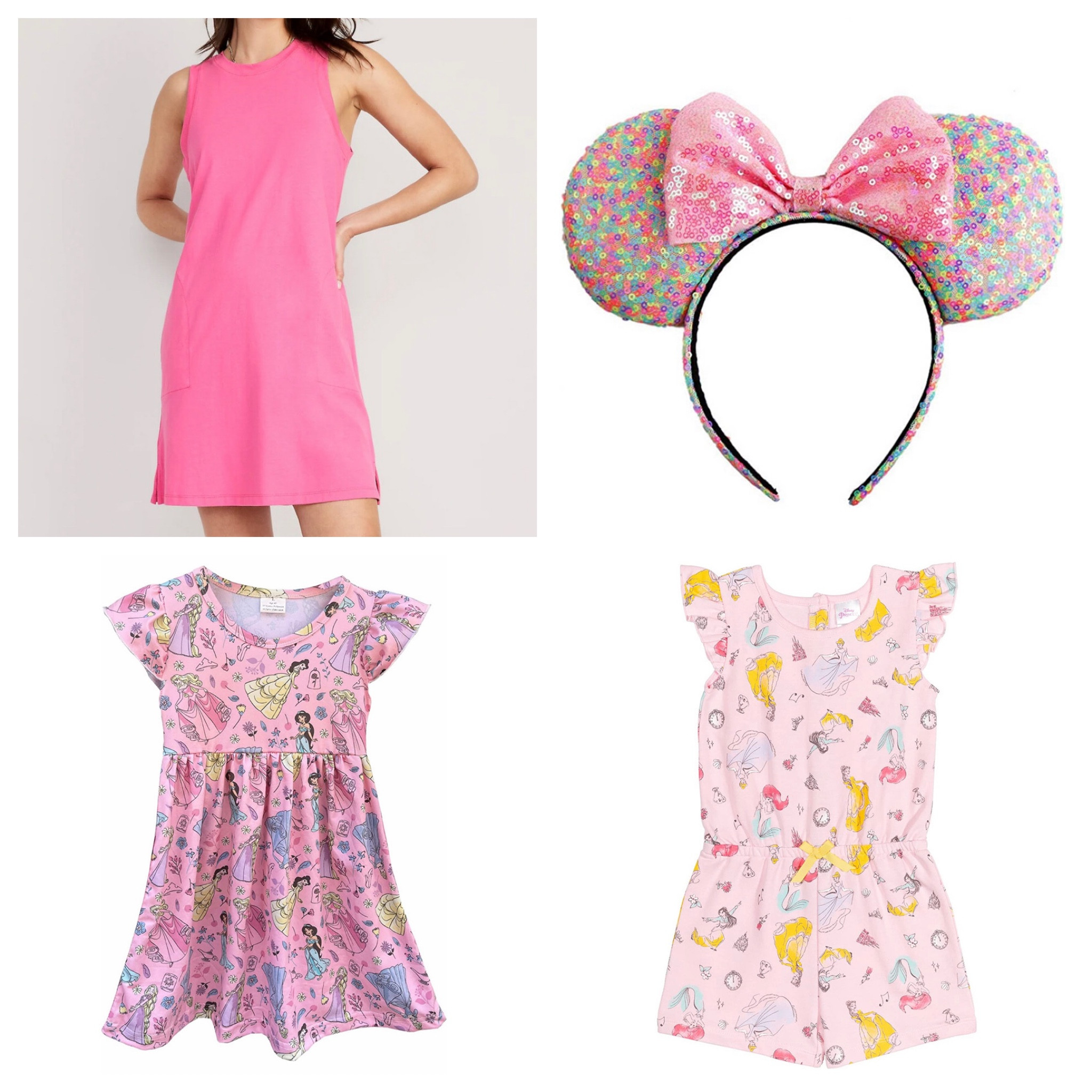 Outfits for Disney Day 3 at the Magic Kingdom. Princess dress and princess romper for toddler girls. Rainbow Minnie ears  

#LTKfamily #LTKkids