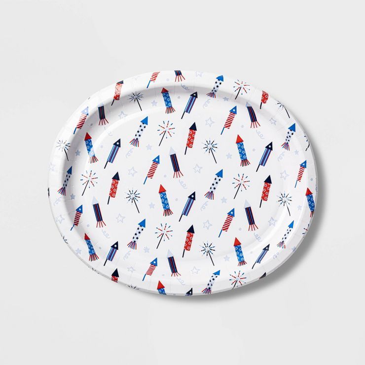 All of Fireworks Oval Platter Blue/White/Red - Sun Squad™ | Target