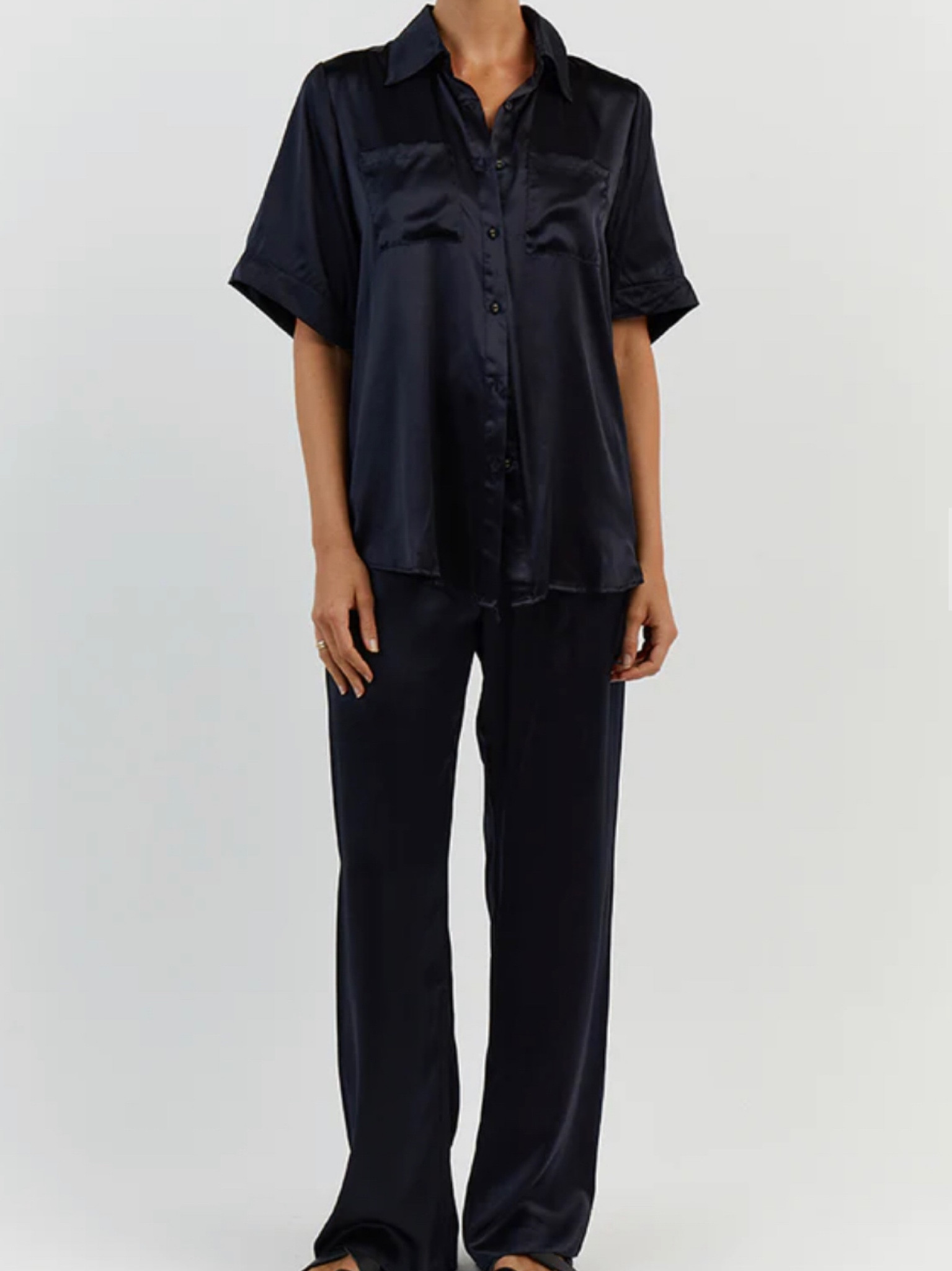 Navy silk set 