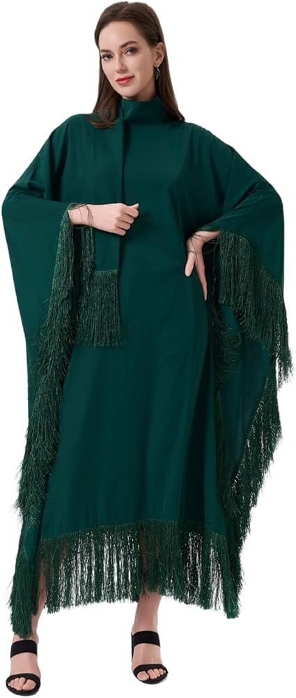 zhxinashu Prayer Abaya for Women Tassels Muslim Dress Prayer Clothes Kaftan Arabic Robe | Amazon (US)