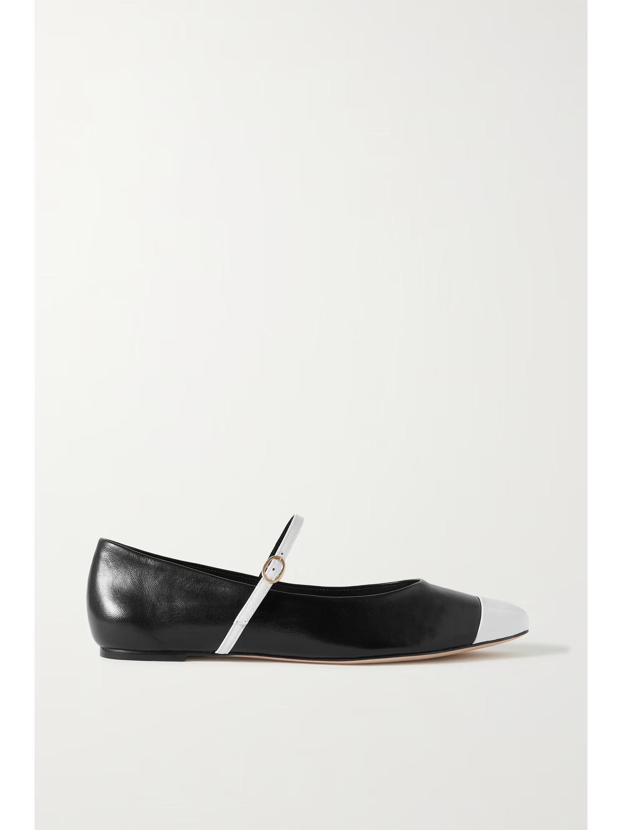 Two-tone leather Mary Jane ballet flats | NET-A-PORTER (US)