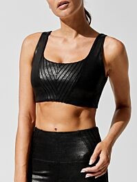 Leatherette Moto  Bra | Carbon38