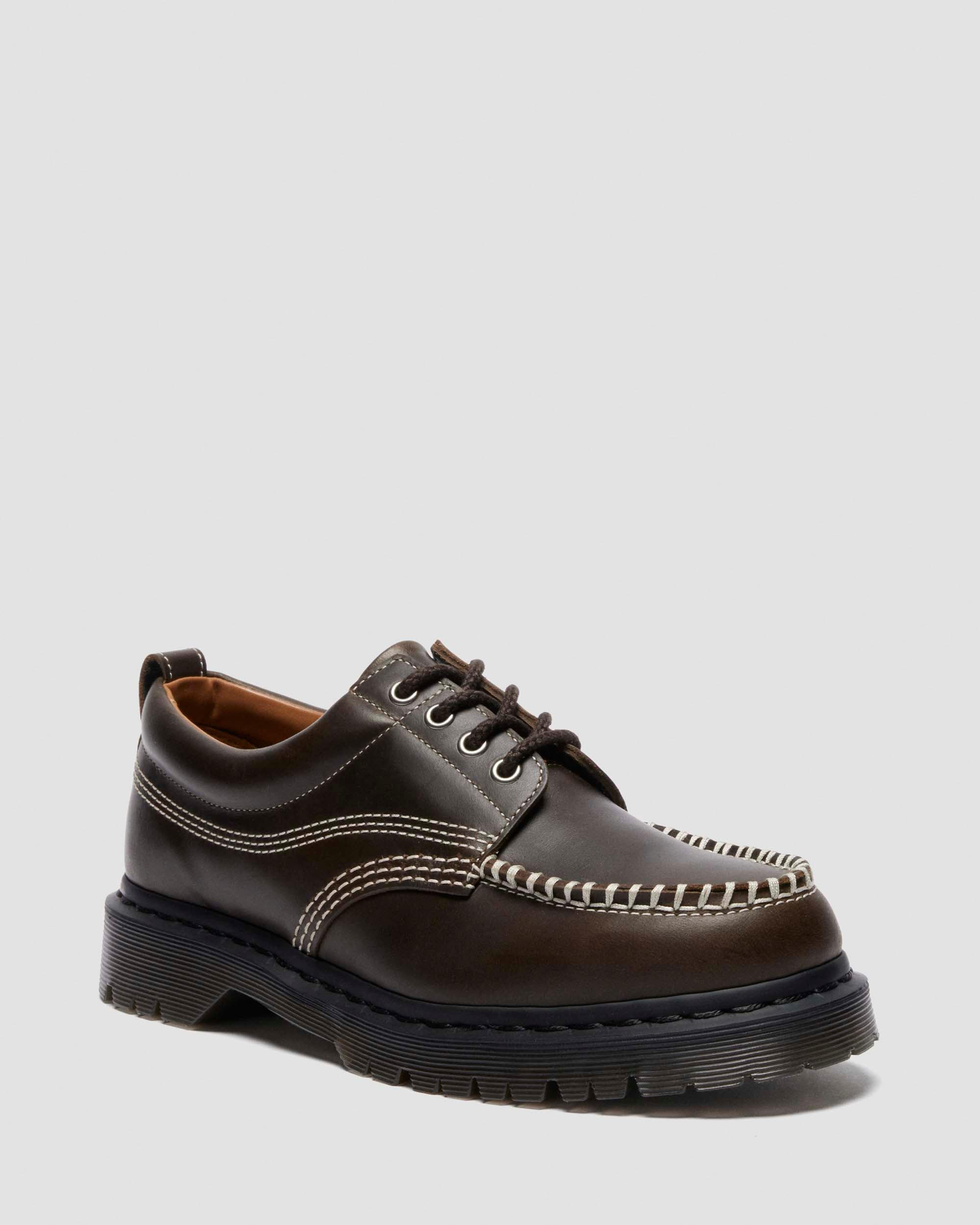 LOWELL LEATHER MOC TOE SHOES in Dms Olive | Dr. Martens | Dr. Martens