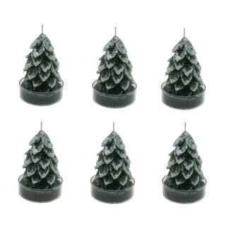 Frosted Green Tree Candles by Ashland®, 6ct. | Michaels Stores