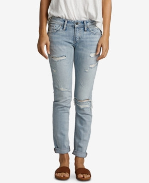 Silver Jeans Co. Ripped Boyfriend Jeans | Macys (US)