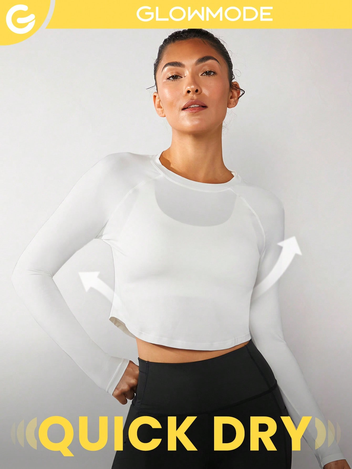 GLOWMODE Quick-Dry Curved Hem Basic Tee | SHEIN