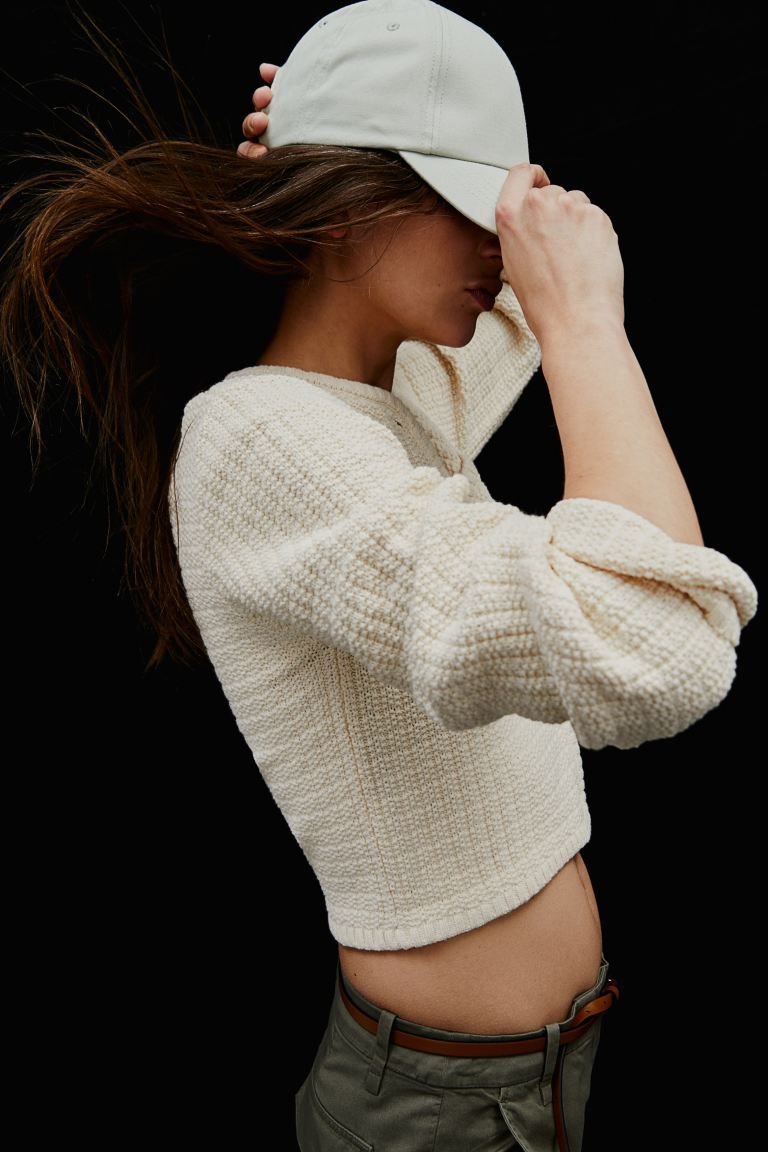 Short Textured-knit Cardigan | H&M (US + CA)