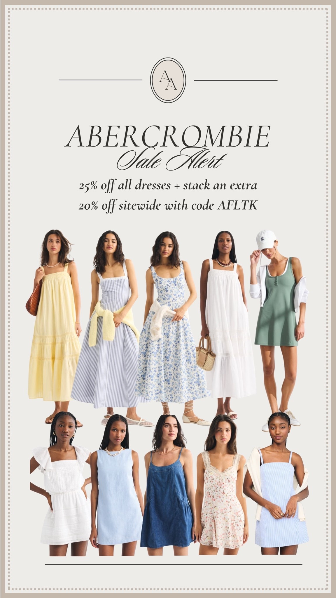 Abercrombie 48-hr sale! Save 25% off all dresses + stack an extra 20% off with code AFLTK at checkout! Lots of dresses for summer, vacation, athletic wear, etc!

#LTKxAbercrombie #LTKSaleAlert #LTKSeasonal