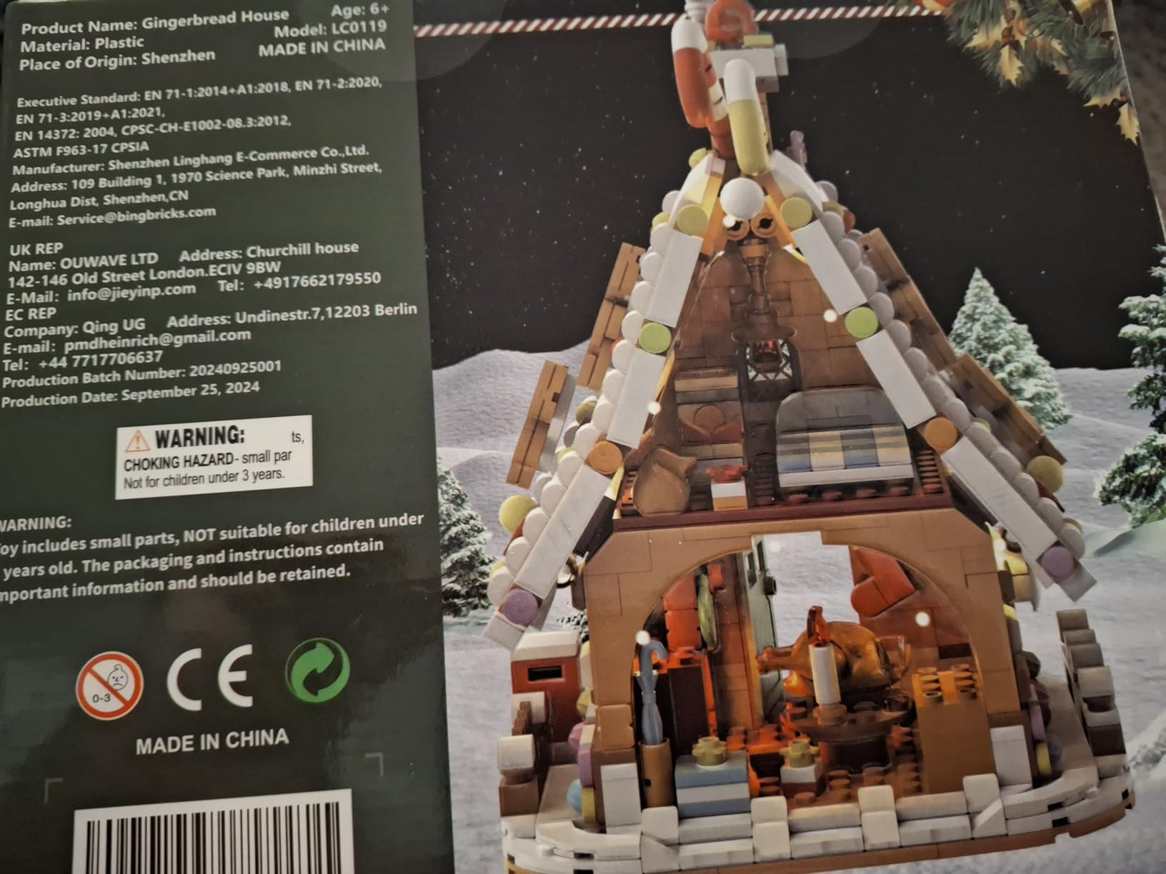 Gingerbread House Building Set with Light Kit, Large Christmas Village Gingerbread House Compatib... | Amazon (US)