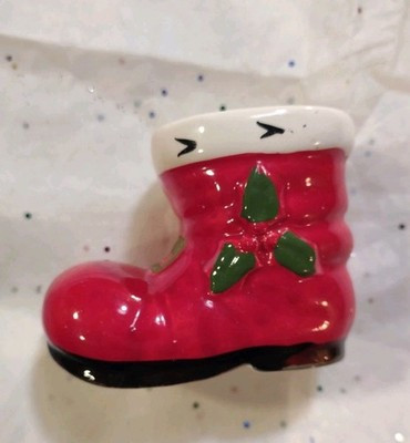 Vintage LEFTON JAPAN Small Christmas Hand Painted Santa Boot Ceramic 2 In x 3 In | eBay US