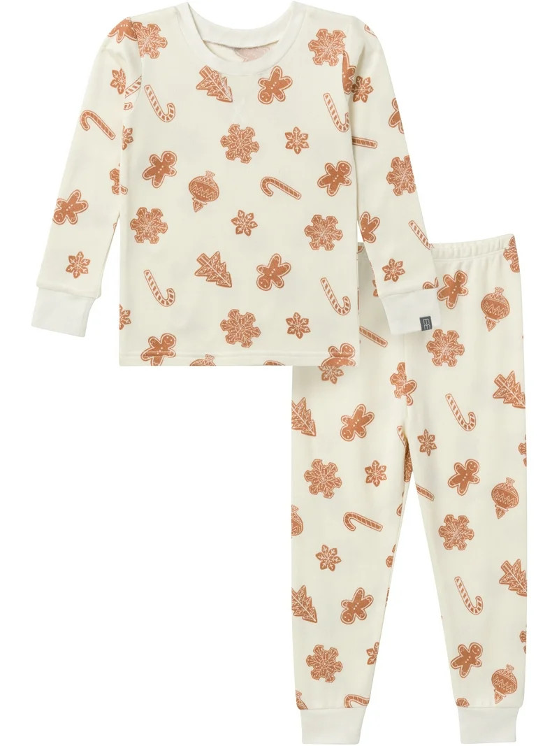 Modern Moments by Gerber Gender Neutral Tight Fitting Christmas Pajama Set, 2-Piece, Sizes 12 Mon... | Walmart (US)