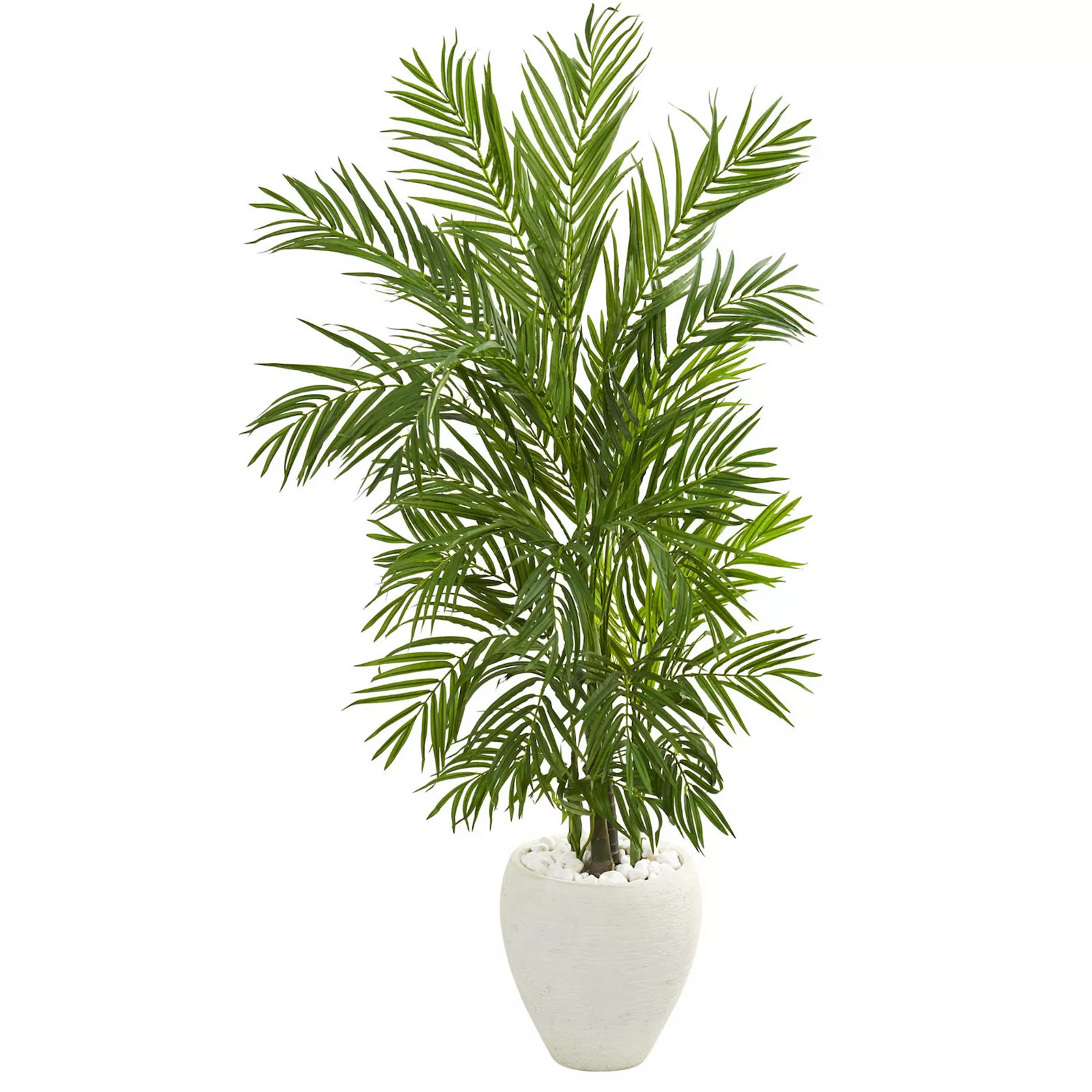 nearly natural 5-ft. Areca Palm Artificial Tree in White Planter, Green | Kohl's