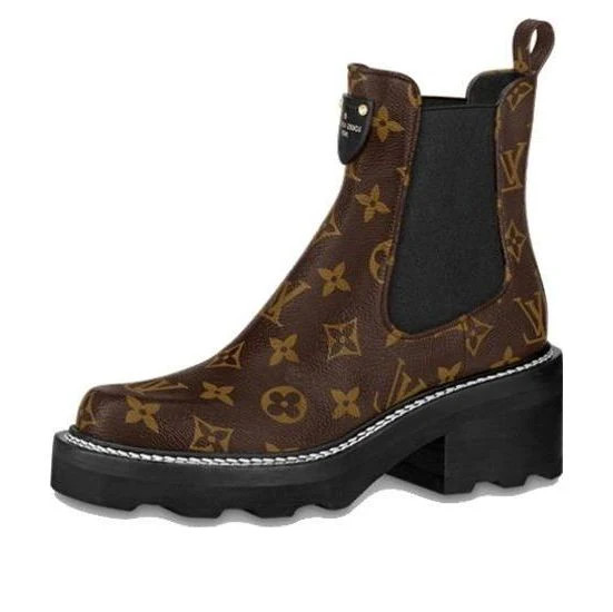 (WMNS) LOUIS VUITTON LV Beaubourg Ankle Boots 'Brown Monogram' | KICKS CREW