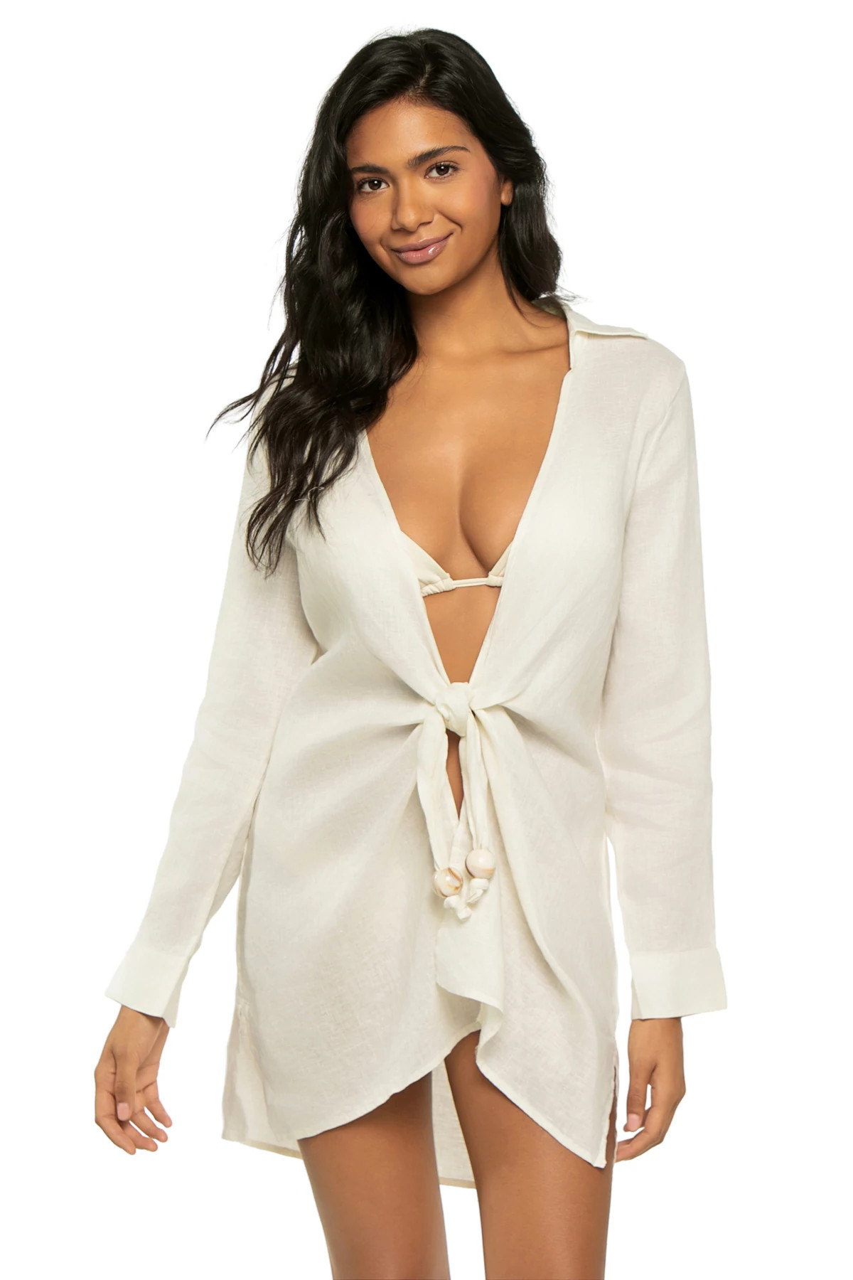 Long Sleeve Linen Shirt Dress | Everything But Water