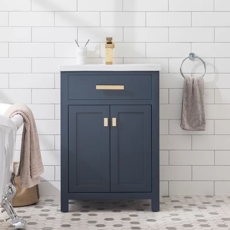 Caitlyn 24'' Free-standing Single Bathroom Vanity with Ceramic Vanity Top | Wayfair North America