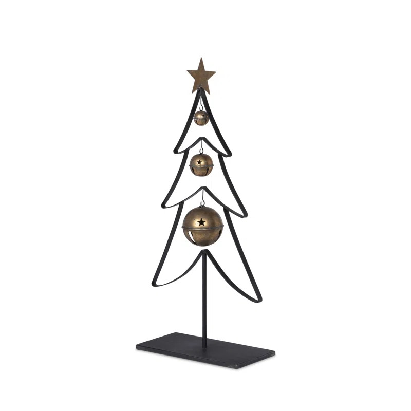 Cabin Cozy Iron Christmas Tree with Bells, 32 in. | Wayfair North America