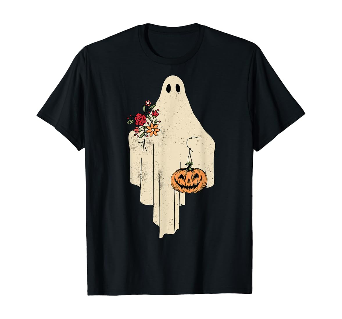 Vintage Floral Ghost Cute Halloween Costume Funny Graphic T-Shirt | Amazon (US)