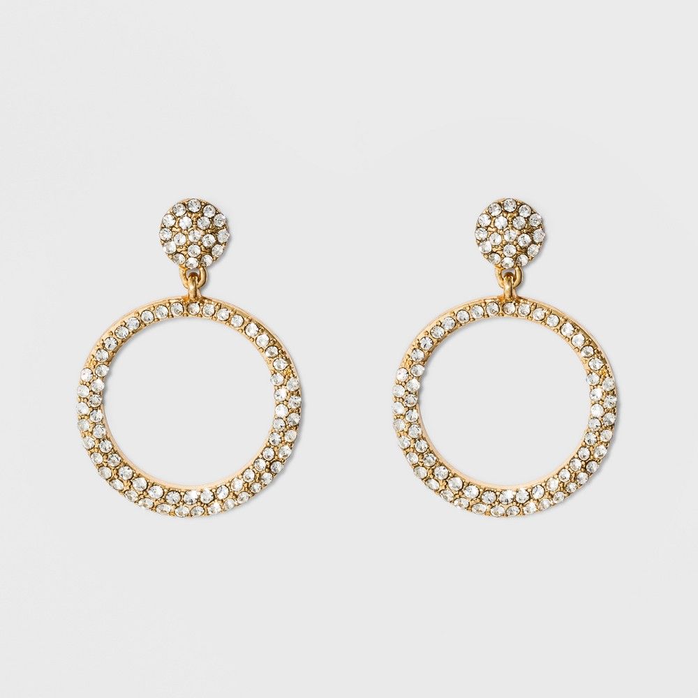 Sugarfix by BaubleBar Hoop with Crystal Earrings - Gold, Women's | Target