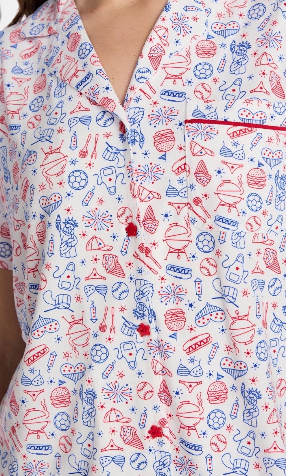 I am obsessed with these patriotic pajamas! Perfect bbq Americana themed for Fourth of July