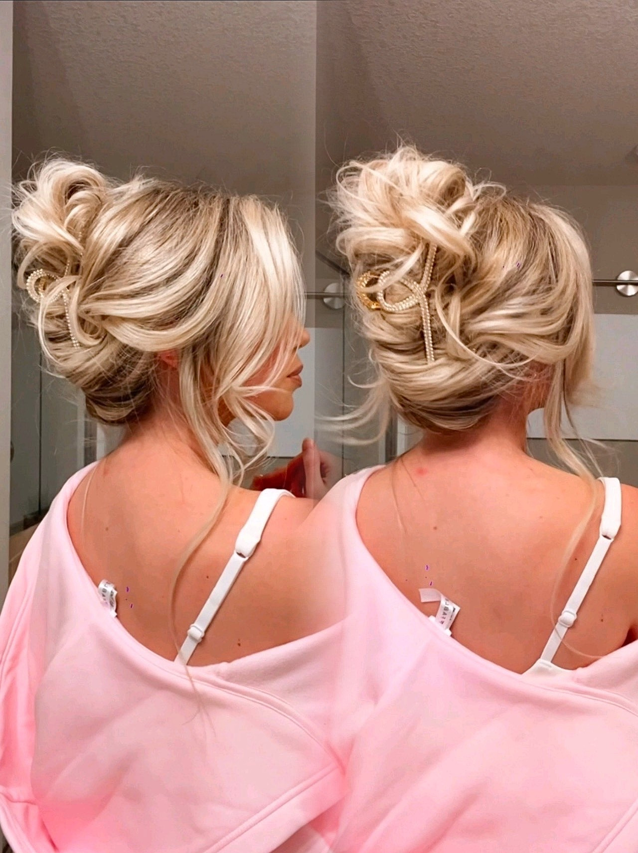 Twisted updo💋 this 90’s baby will be forever obsessed with her claw clips, but we make it boujee😘 holds SO well, and elevates every style!