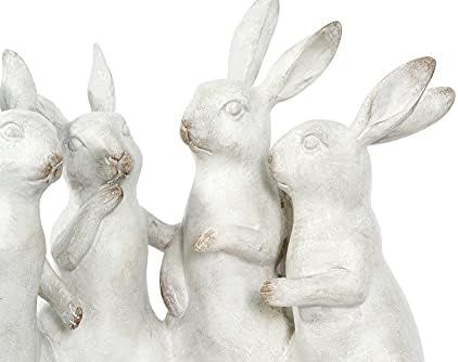Creative Co-op EC0147 Whitewashed Polyresin Bunny Rabbit Quartet Figures and Figurines, White | Amazon (US)