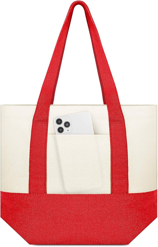 Amylove 1 Pcs Mini Canvas Tote Bag with Pockets 13" x 11" Duty Canvas Sublimation Blank Small Bag... | Amazon (US)