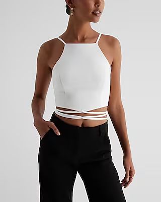 Body Contour Textured Strappy Tie Cropped Cami | Express