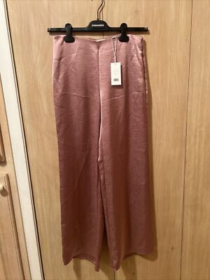 NWT Vince Pants Women's Small Pink Satin Wide Leg Relaxed Trouser Side Zip $395 | eBay US