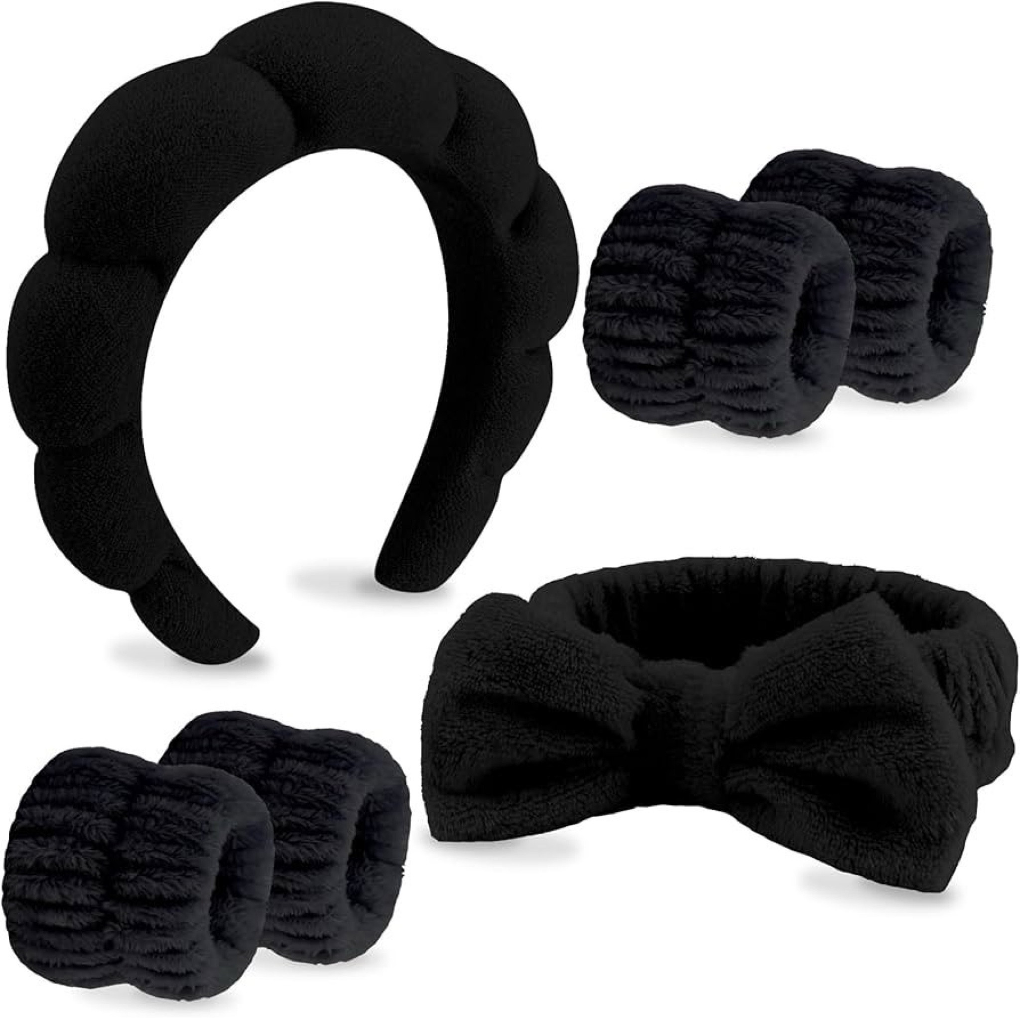 VELSCRUN 6 Pack Spa Headbands Set - Black Sponge Hair Bands with Bow Tie for Makeup, Face Washing

#LTKBeauty #LTKGiftGuide #LTKHoliday