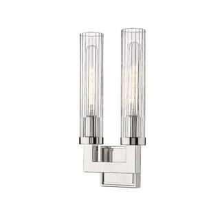 Filament Design 2-Light Polished Nickel Wall Sconce with Clear Glass HD-TE633241 | The Home Depot