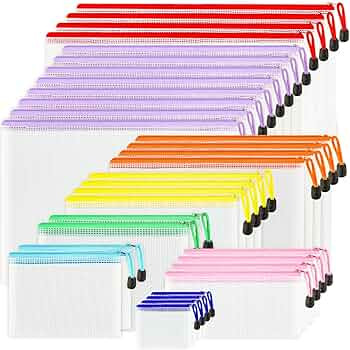 32pcs Mesh Zipper Pouch Bags, 8 Sizes, 8 Colors Zipper Pouches for Organizing, Board Game Storage... | Amazon (US)