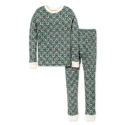Burt's Bees Baby® Size 8-10 Child's 2-Piece Diamond Fair Isle Organic Cotton Pajama Set | Bed Bath & Beyond