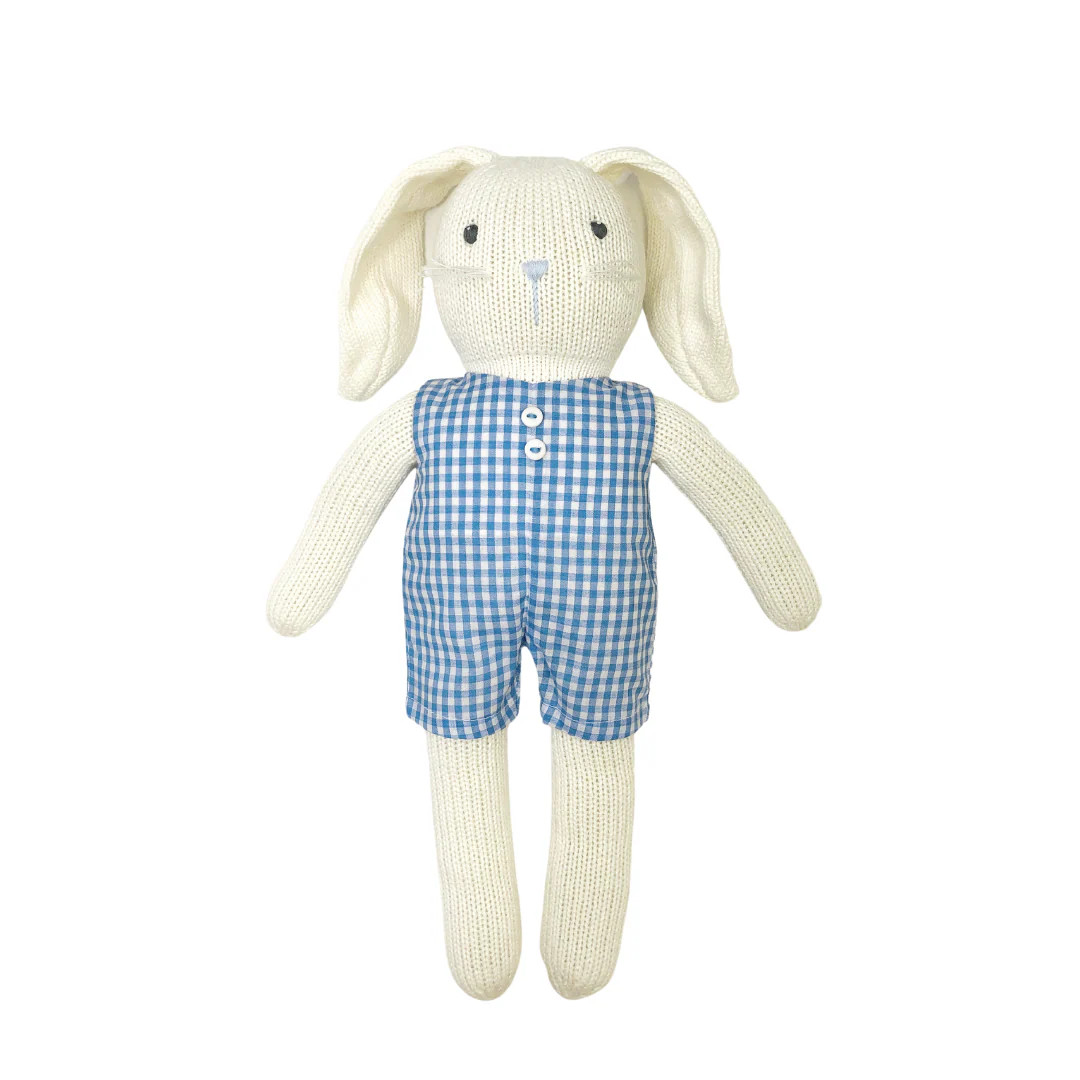 Knit Bunny with Blue Gingham Jon Jon | JoJo Mommy