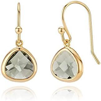 Dainty Simulated smoky quartz Dangle Earrings - 14k Gold-Plated, Hypoallergenic, Lightweight, Sim... | Amazon (US)