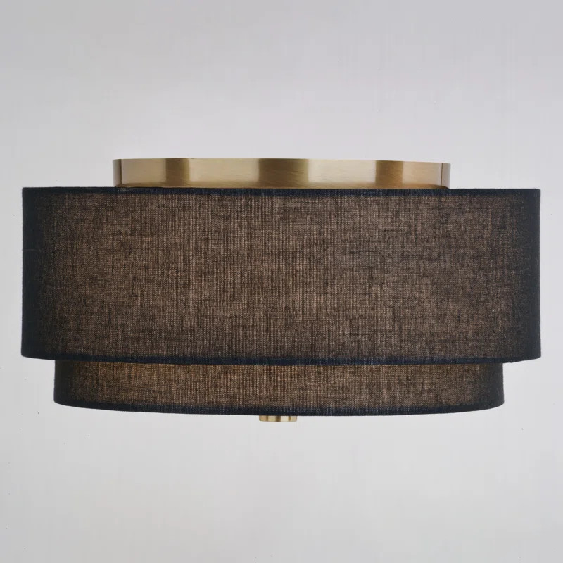 , 5.5" H x 13" W x 13" D Michellemarie Mid-Century Modern Drum Semi Flush Mount Ceiling Light | Wayfair North America